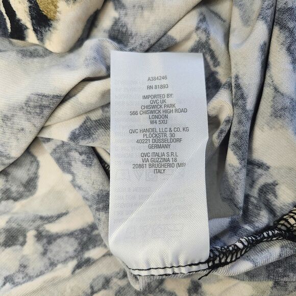 Susan Graver 1X Tunic Top Liquid Knit Camouflage Print Button Front Shirt - Picture 11 of 11